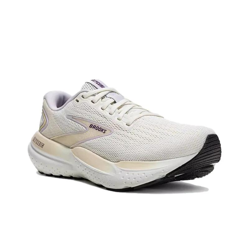 Brooks Glycerin 21 Anti-Slip Wear-Resistant Low-Top Long Distance Running Running Shoes Women's Ecru-3