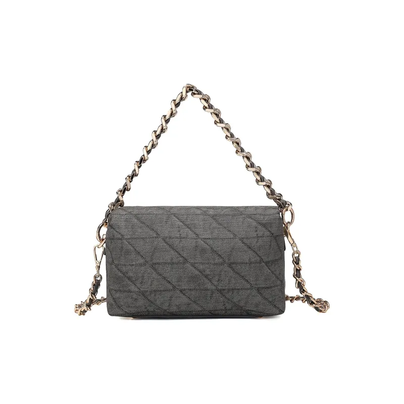 MEXICAN Polyurethane Leather Box Bag Chain One Shoulder Handbag Trumpets Women's Gray Blue/Dark Gray/Dark Pink-5
