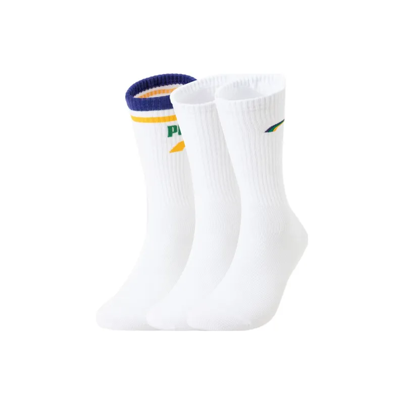 PUMA Mid Calf Socks Unisex 3 Pack White-0