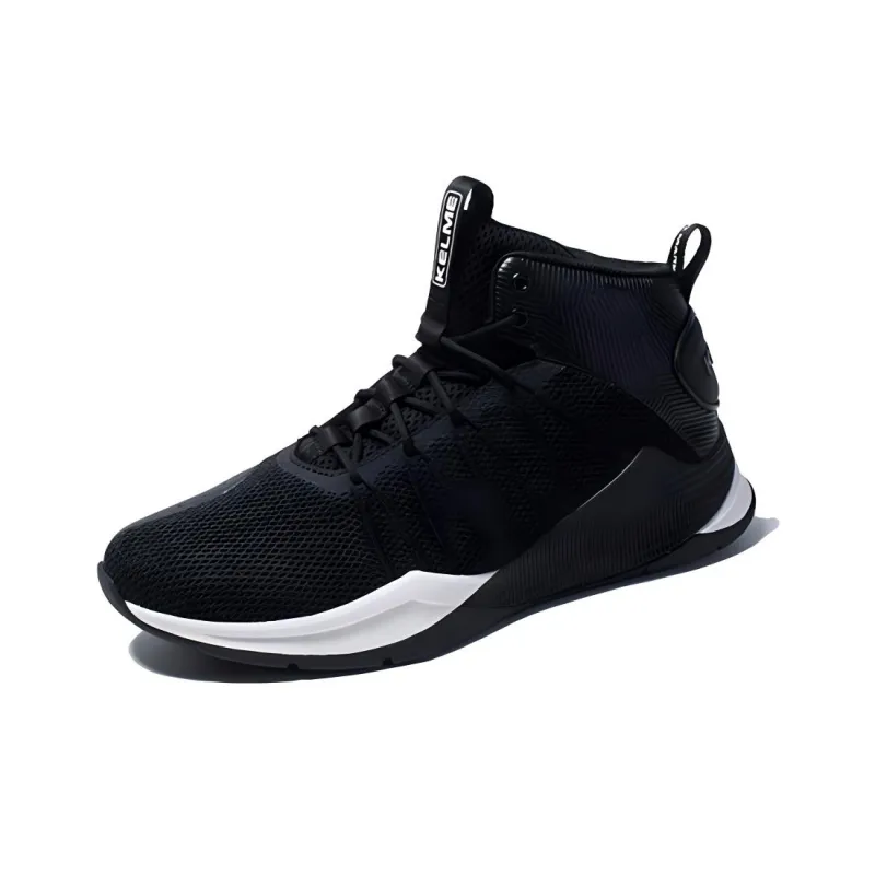 KELME Anti-Slip Wear-Resistant High-Top Basketball Shoes Men's Black-0