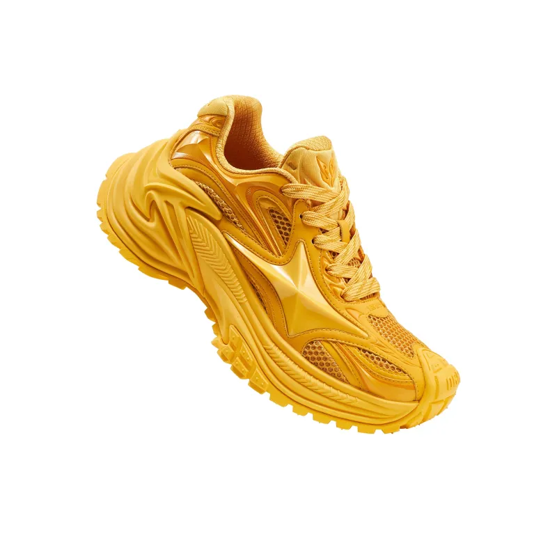 1807 x OGR Anti Slip Wear Resistant Low Top Running Shoes Unisex Four Pointed Star Yellow-3