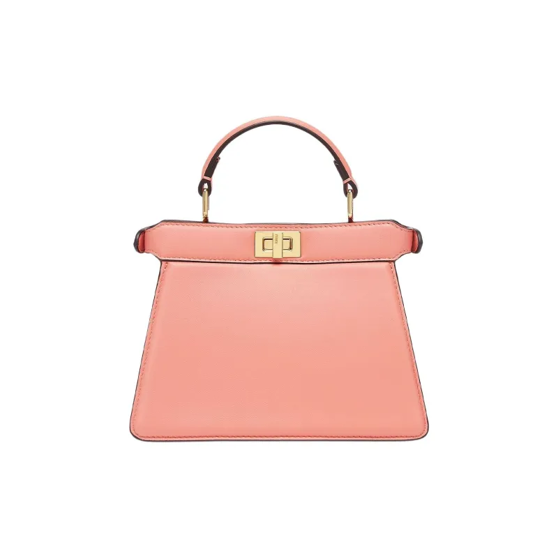 FENDI Peekaboo ISeeU Lambskin Shoulder Bag Crossbody Bag Handbag Small Size Women's Pink-2