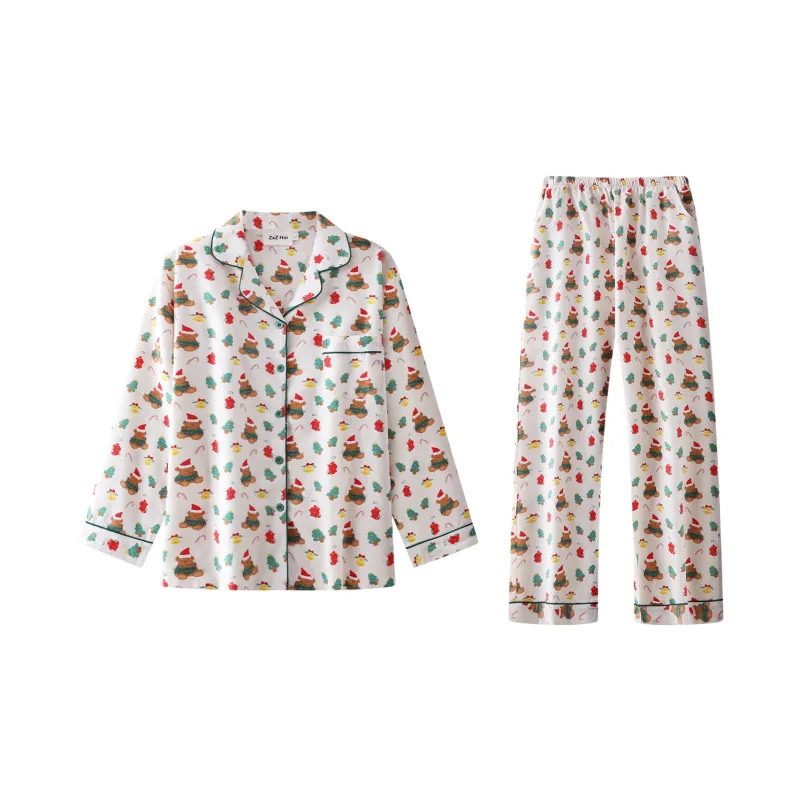 Wabi Town Pajama Set Spring And Autumn Season Women's Beige-0