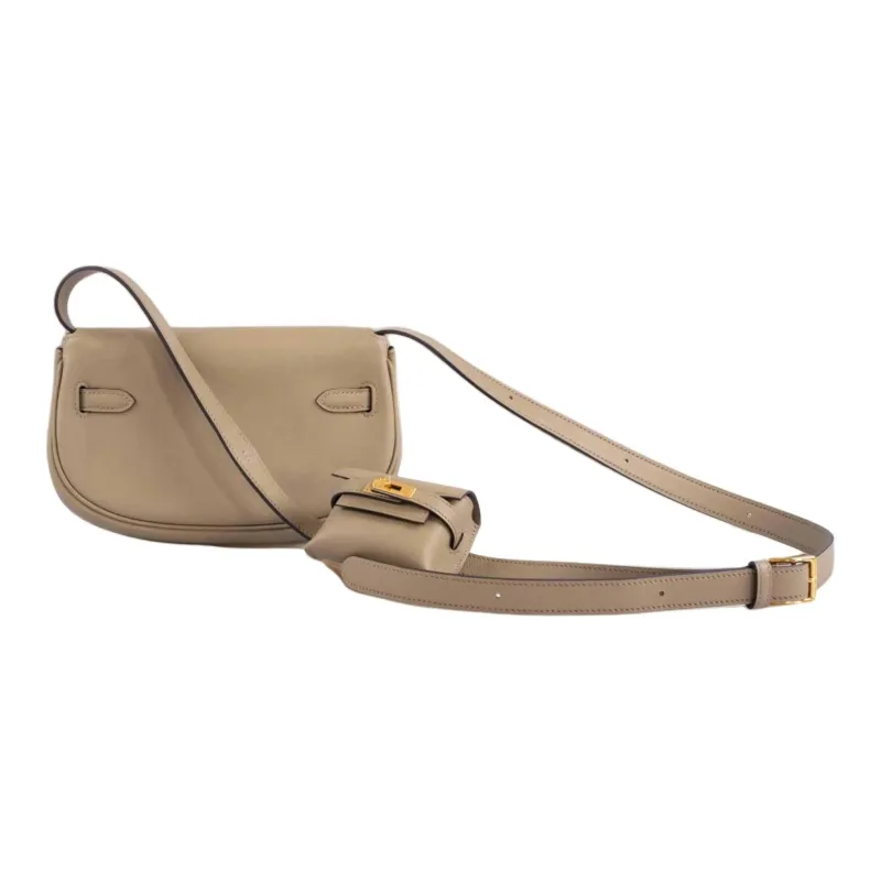 HERMES Kelly Swift Leather Crossbody Bag Shoulder Bag Women's 8Q BEIGE MARFA Marfa Mi-2