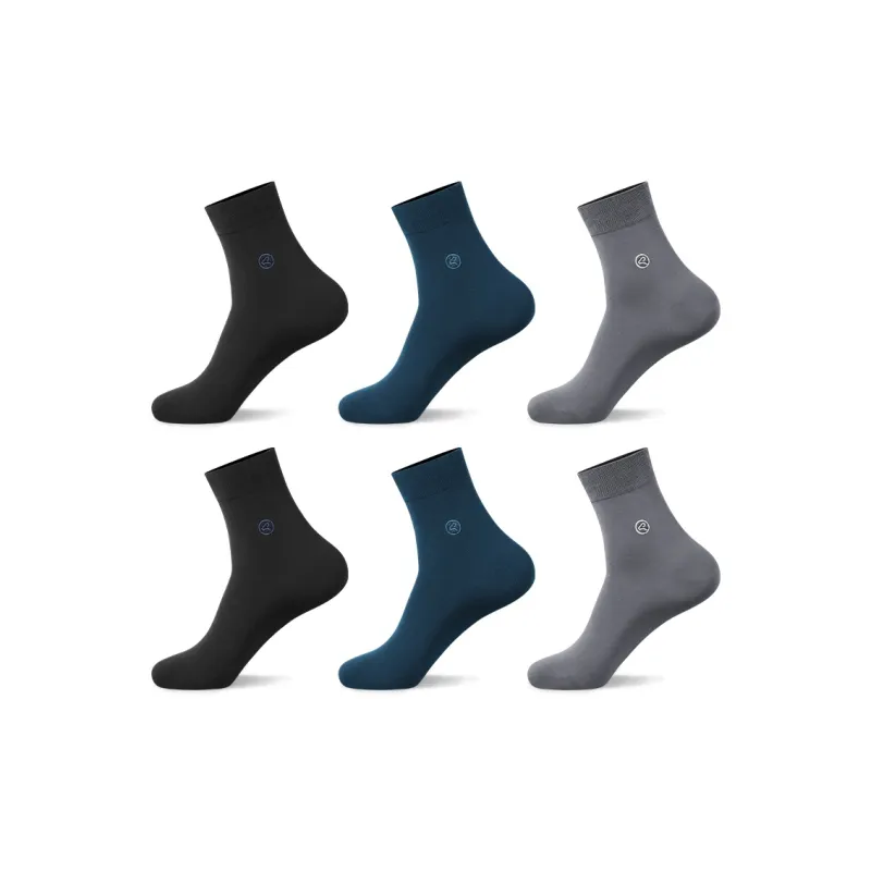 H YXIANG Mid Calf Socks Men's 6 Pack-3
