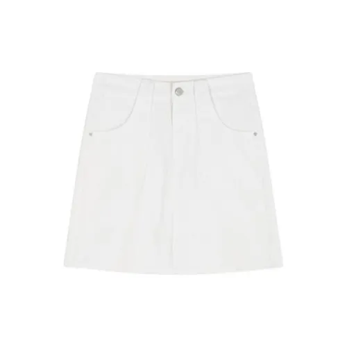 Mo Han Yi Mei Denim Short Skirts Women's White