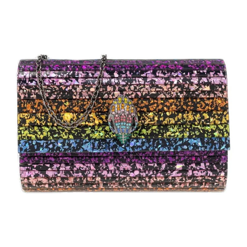 Kurt Geiger London Acrylic One Shoulder Crossbody Clutches Women's Purple & Multicolor-0