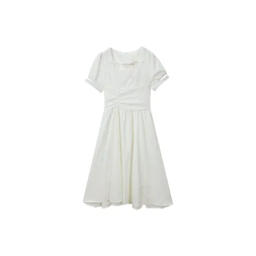 PLANE DRIFT Short-Sleeved Dresses Women's White