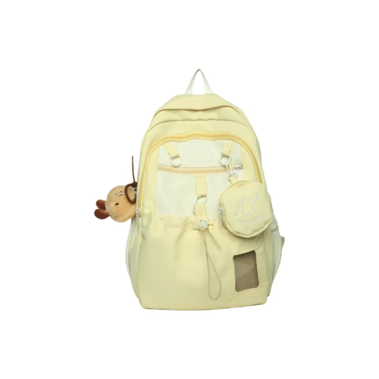 Rainbow Girl Nylon Backpack Regular Women's Black/Yellow/Purple/Pink/Blue-1
