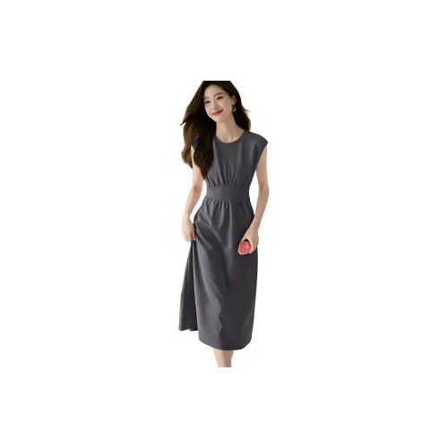 Mo Han Yi Mei Sleeveless Dresses Women's Dark Gray