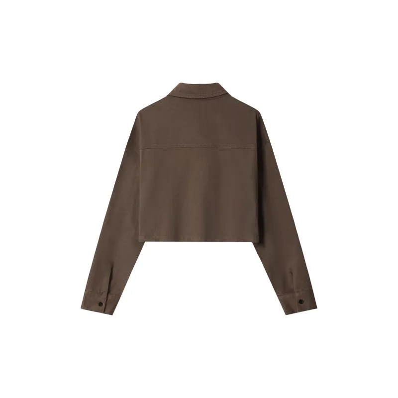 THE SEA LIFE Cropped Coat Women's Red Coffee-1