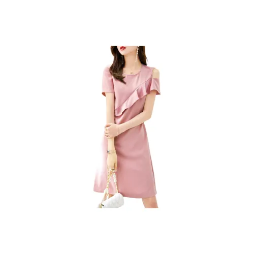 Mo Han Yi Mei Short-Sleeved Dresses Women's Pink