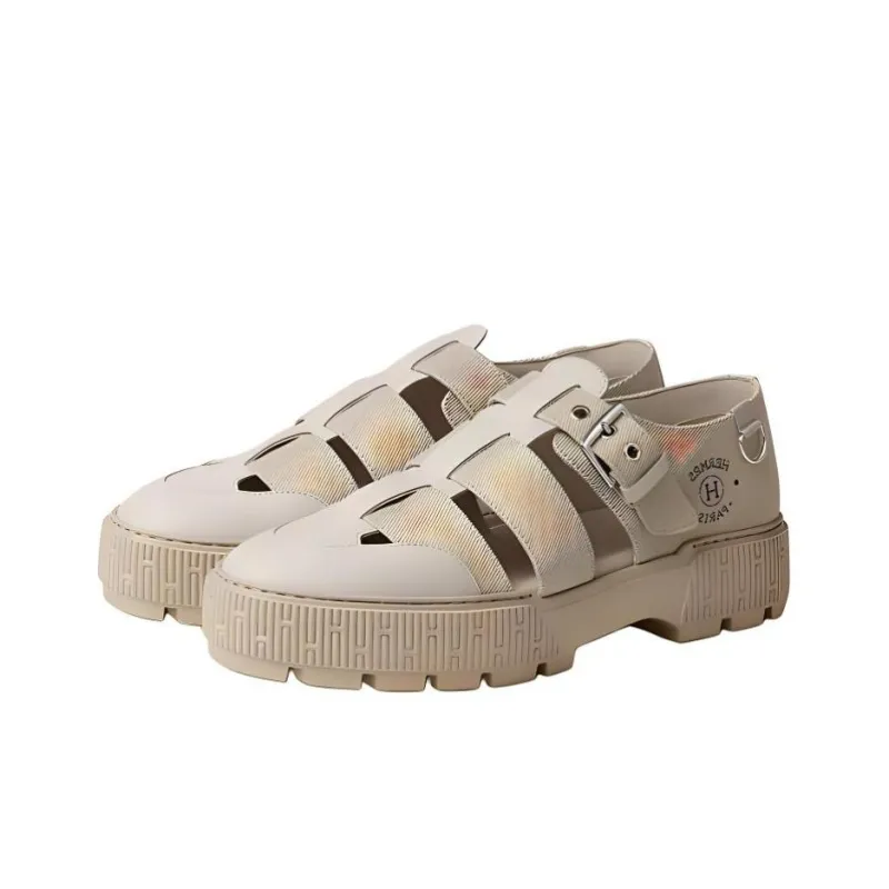 HERMES Roman Sandals Men's Beige-2
