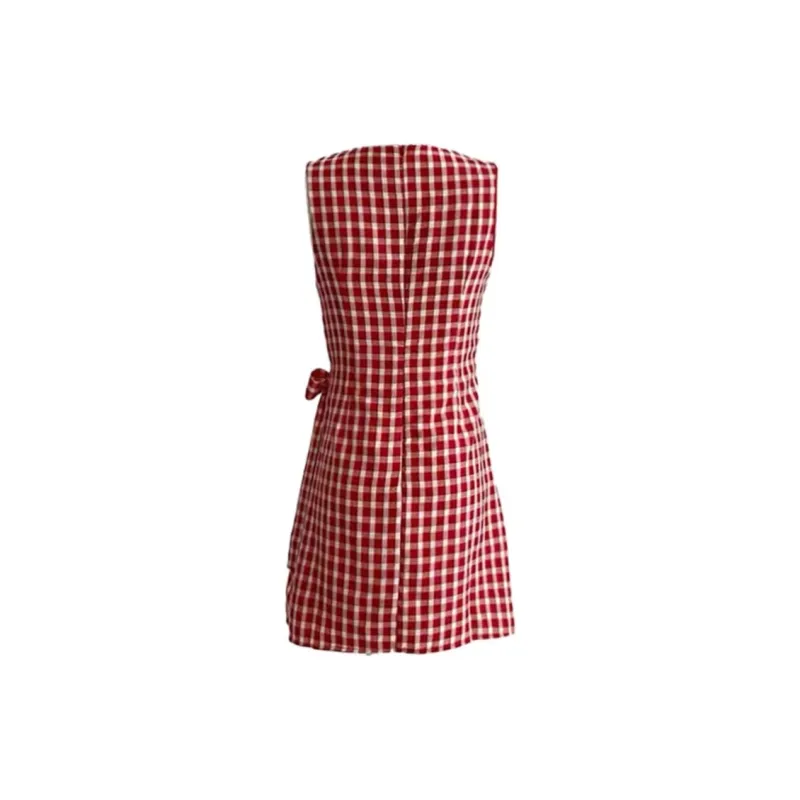 JOSR Sleeveless Dress Women's Plaid-1