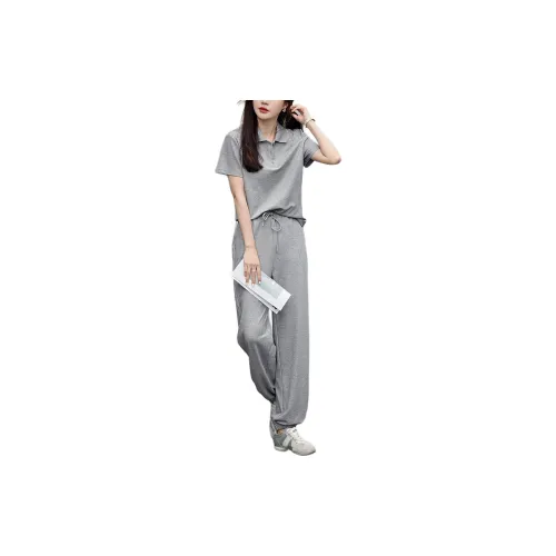 Mo Han Yi Mei Casual Suits Women's Light Gray