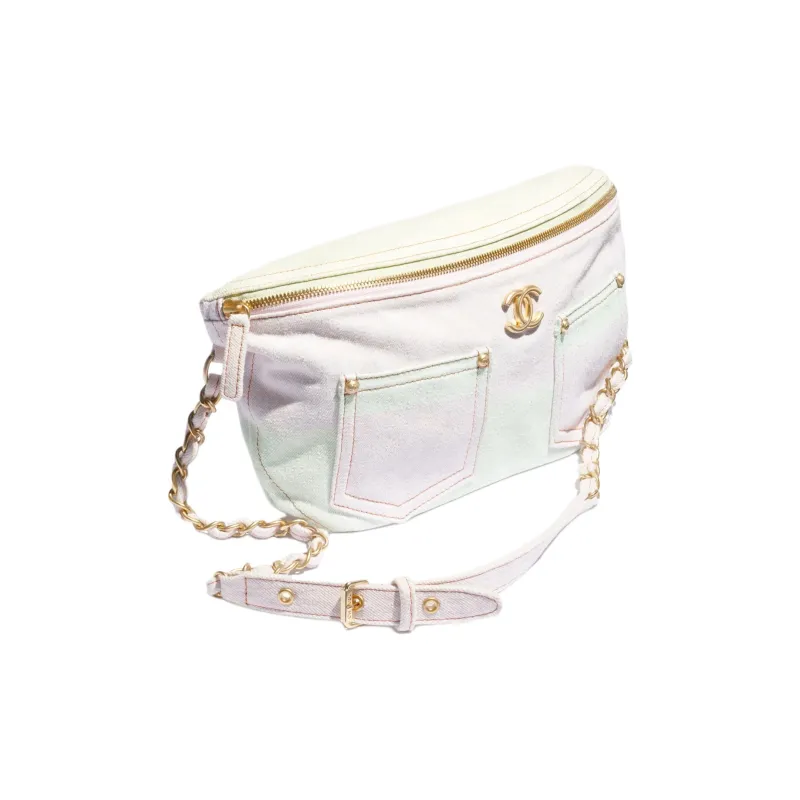 CHANEL Denim Fanny Pack Tubas Women's Multicolor-2