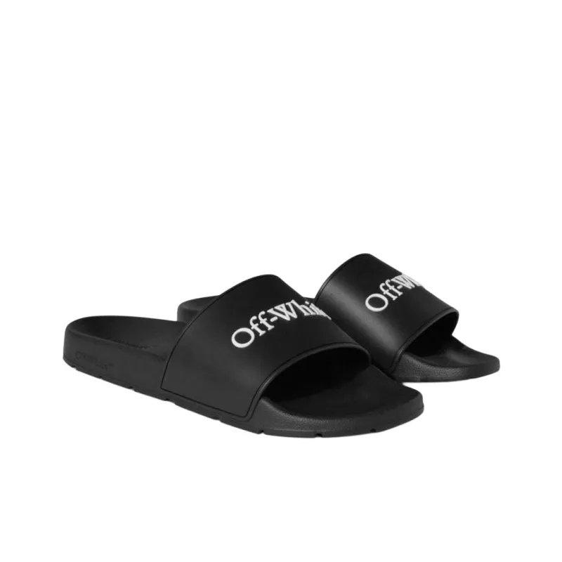 OFF WHITE Bookish Open Toe Slip On Slides-2