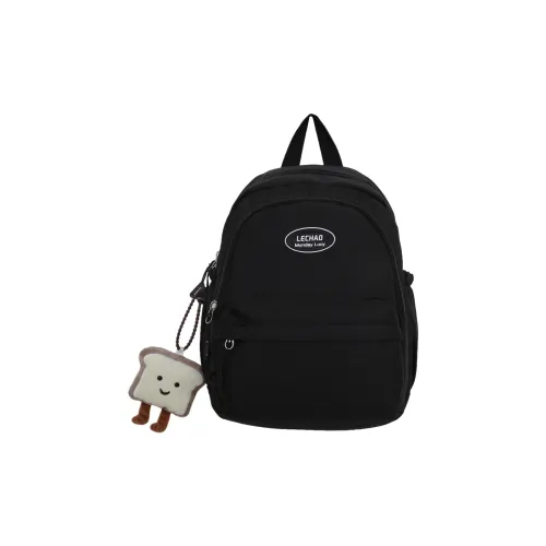 Rainbow Girl Nylon Backpack Regular Women's Black/Yellow/White/Blue