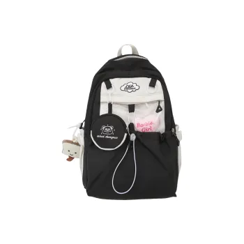 Rainbow Girl Nylon Backpack Women's Black/Pink/Blue/Yellow/Purple
