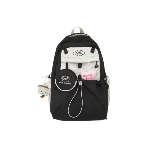 Rainbow Girl Nylon Backpack Women's Black/Pink/Blue/Yellow/Purple