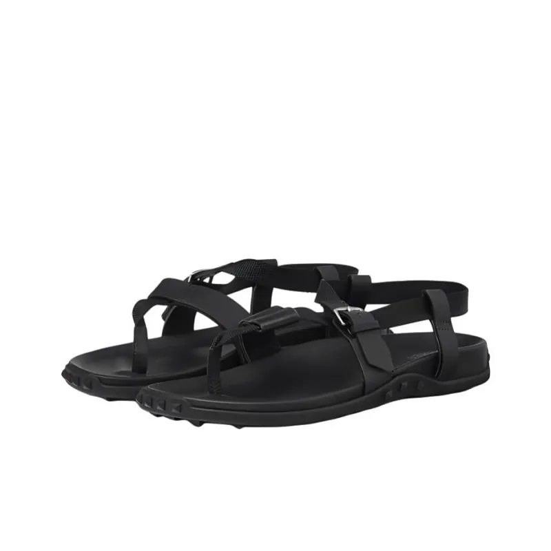 HERMES One Strap Sandals Women's Black-2