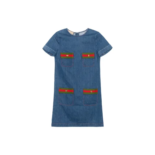 GUCCI Short-Sleeved Dresses Women's Blue