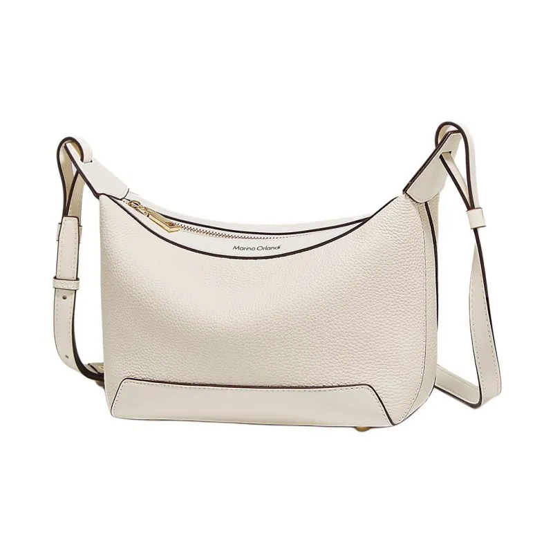 Marino Orlandi Genuine Leather, Top Grain Cow Leather Versatile Casual Crossbody Bag, Shoulder Bag Women's Khaki/White-7