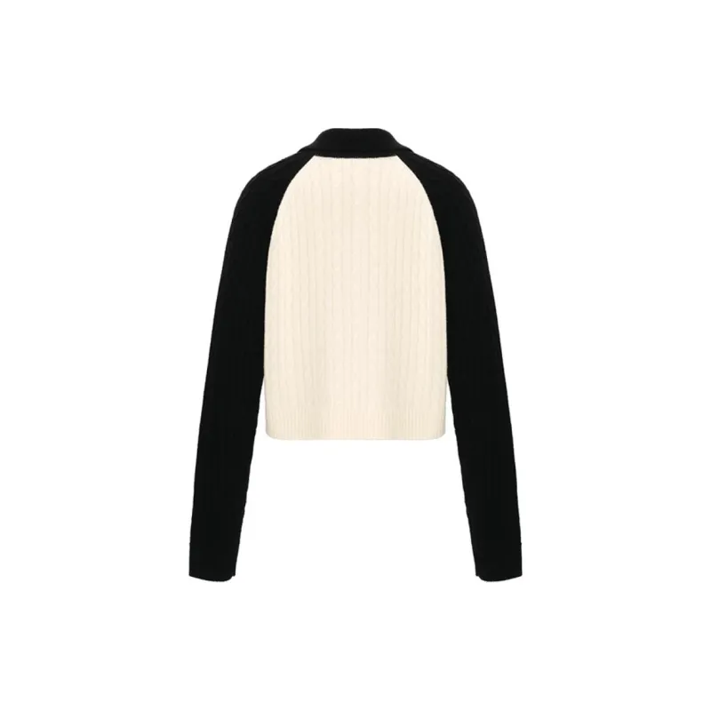 CONCISE WHITE Sweater Women's Black White-1