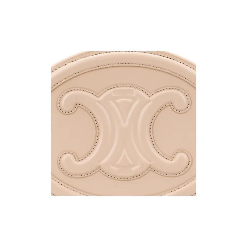 CELINE Triomphe Smooth Cow Leather Mooncake Bag, Shoulder Bag, Crossbody Bag Women's Nude-5