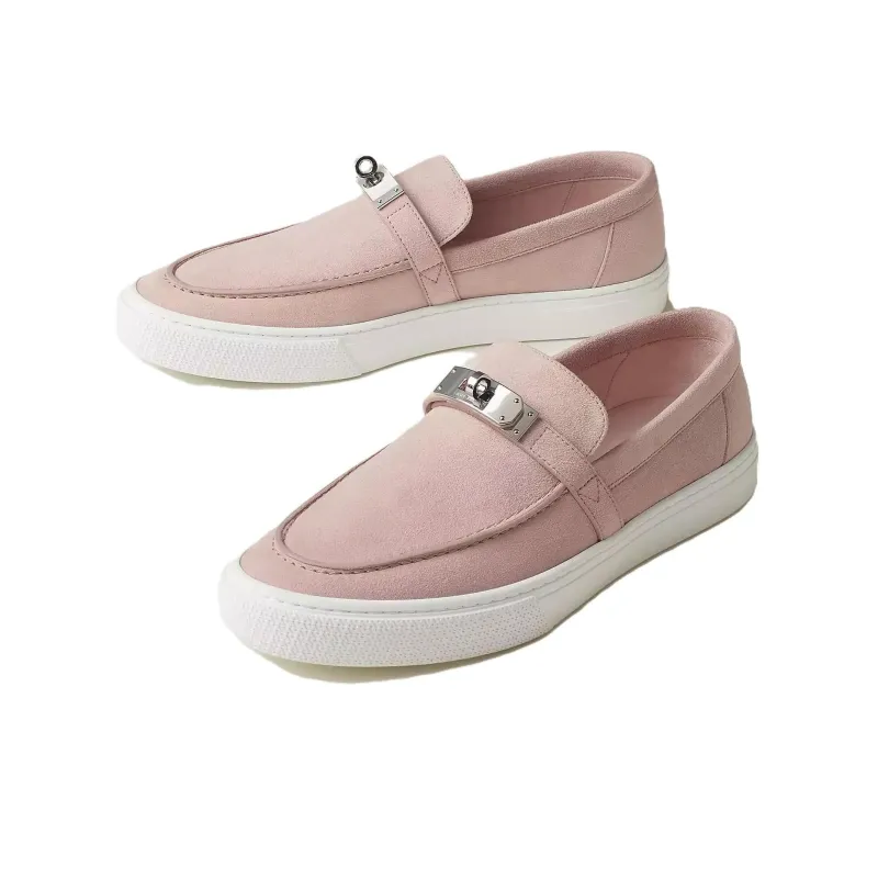 HERMES Game Loafers Men Pink-2
