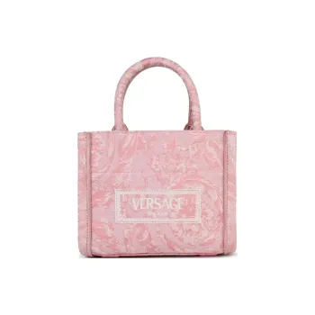 VERSACE Nylon With Cotton Polyester Spandex And Calfskin Crossbody One Shoulder Handbags Women's Pink