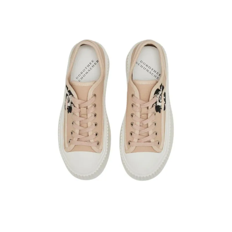 DOROTHEE SCHUMACHER Floral Sportiness Low-Top Canvas Shoes Women's Beige-4