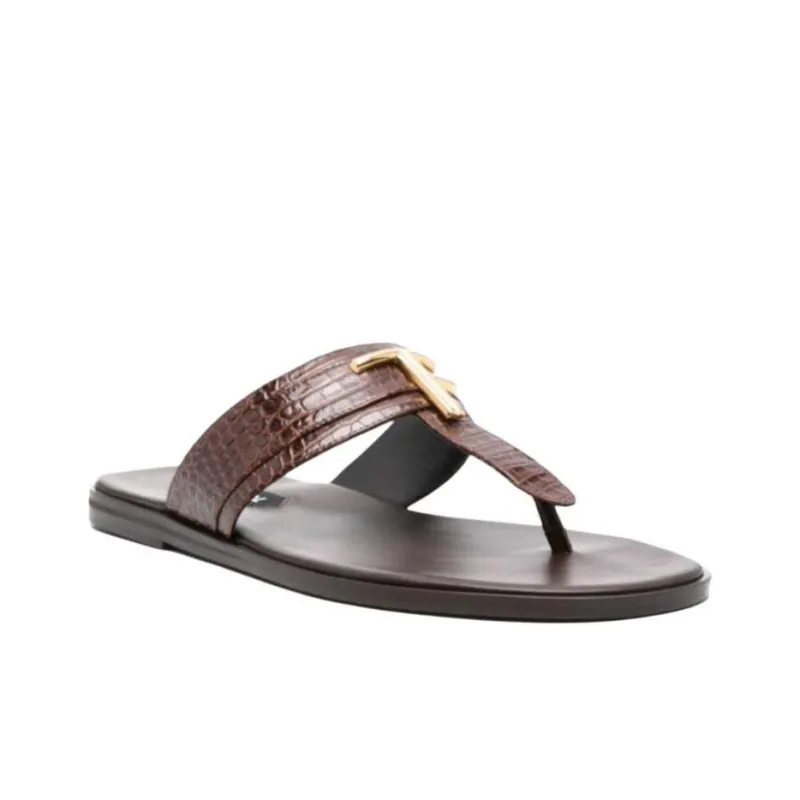 TOM FORD Slip Resistant Flip Flops Men's Brown-2