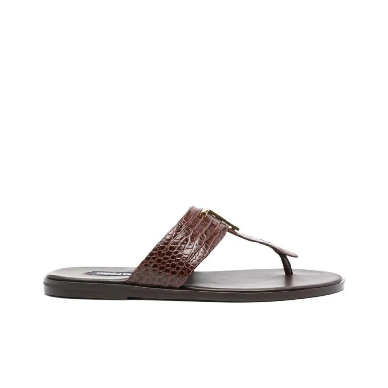 TOM FORD Slip Resistant Flip Flops Men's Brown-1