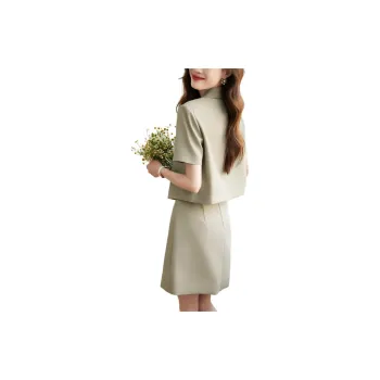 Mo Han Yi Mei Skirt Set Women's Light Gray Green