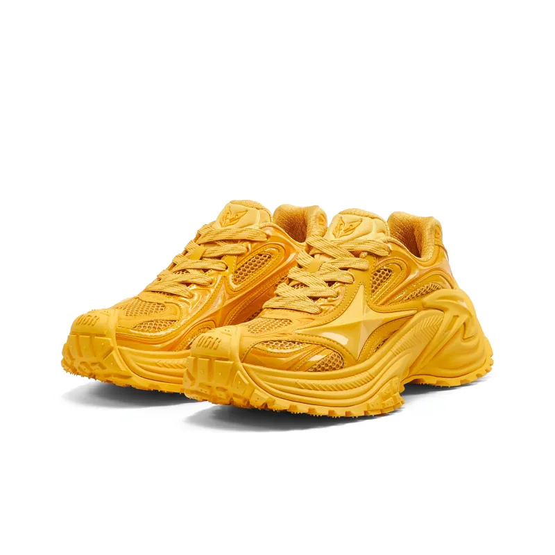 1807 x OGR Anti Slip Wear Resistant Low Top Running Shoes Unisex Four Pointed Star Yellow-2