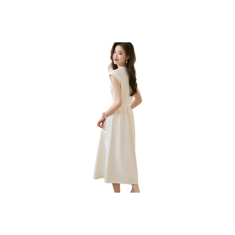 Mo Han Yi Mei Sleeveless Dress Women's Ecru-1