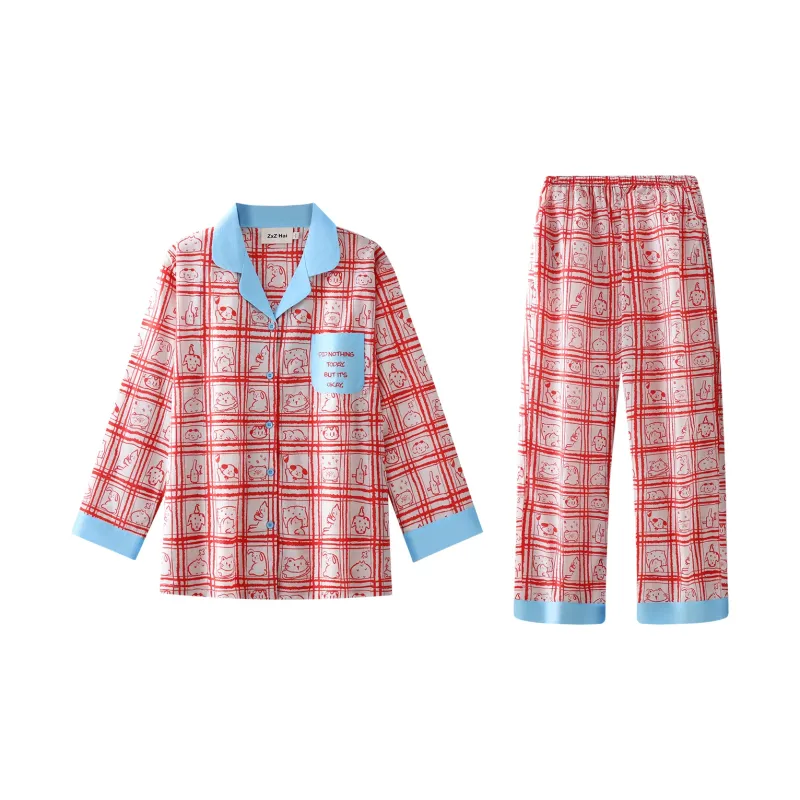 Wabi Town Pajama Set Women's Red-0