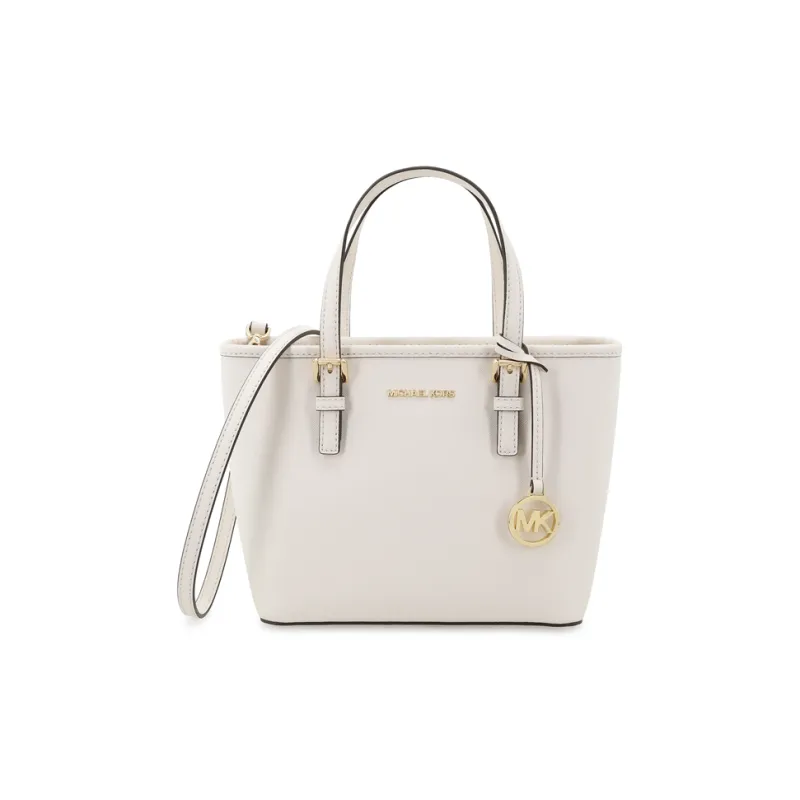 MICHAEL KORS Jet Set Leather Tote Bag Portable Crossbody Bag Shoulder Bag Women's Milk White-0
