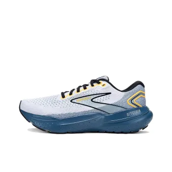 Brooks Glycerin 21 Slip Resistant And Breathable Low Top Long Distance Running Shoes Men's White Blue