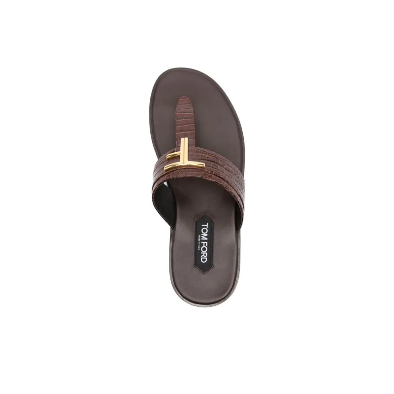 TOM FORD Slip Resistant Flip Flops Men's Brown-3