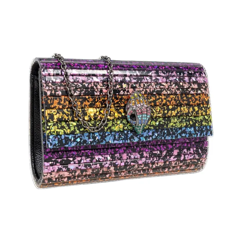 Kurt Geiger London Acrylic One Shoulder Crossbody Clutches Women's Purple & Multicolor-1
