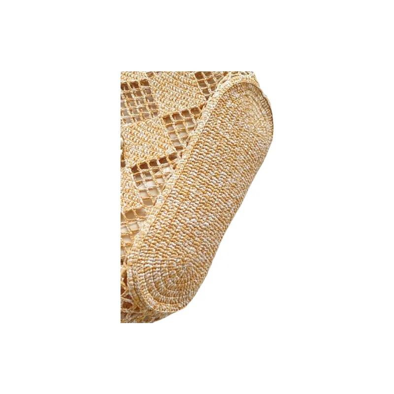 CHANEL Raffia Fiber Effect & Metal Tote Bag, Shopping Bag, Beach Bag, One Shoulder Handbag Women's Beige-5
