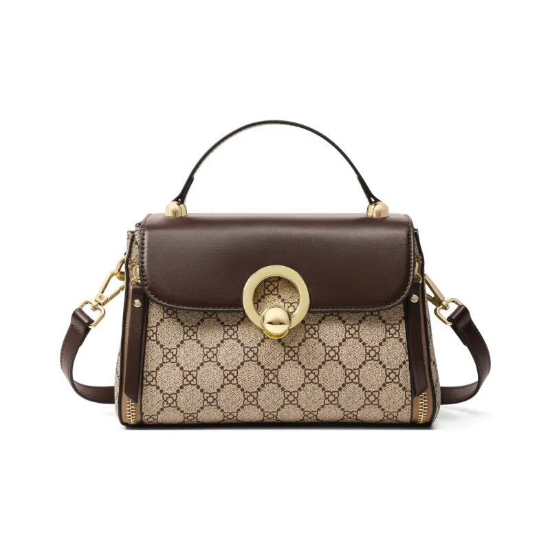 Kevin Cohen PVC Mom Bag, Handbag, Shoulder Bag, Crossbody Bag Women's Coffee-0