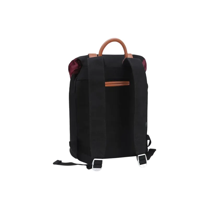 Gaston Luga Polyurethane With Canvas Backpack Regular Unisex Black & Umber-2