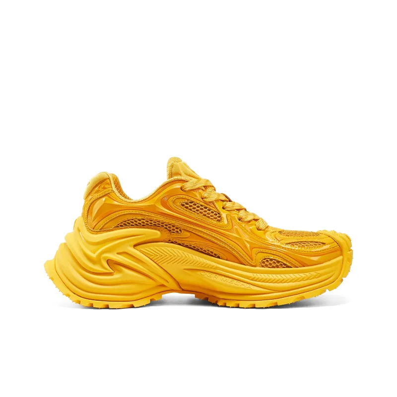 1807 x OGR Anti Slip Wear Resistant Low Top Running Shoes Unisex Four Pointed Star Yellow-1