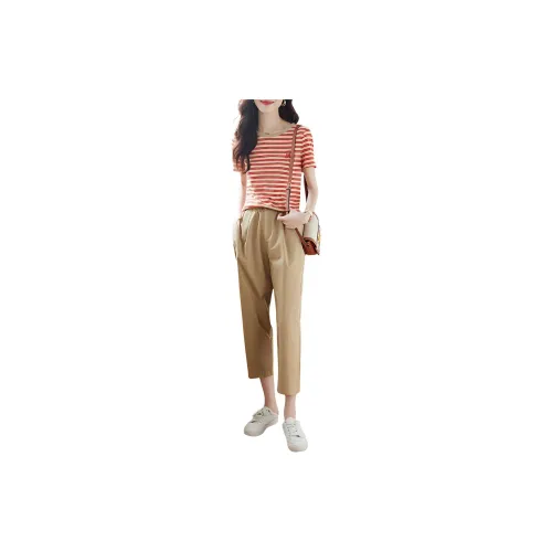 Mo Han Yi Mei Casual Suits Women's Khaki