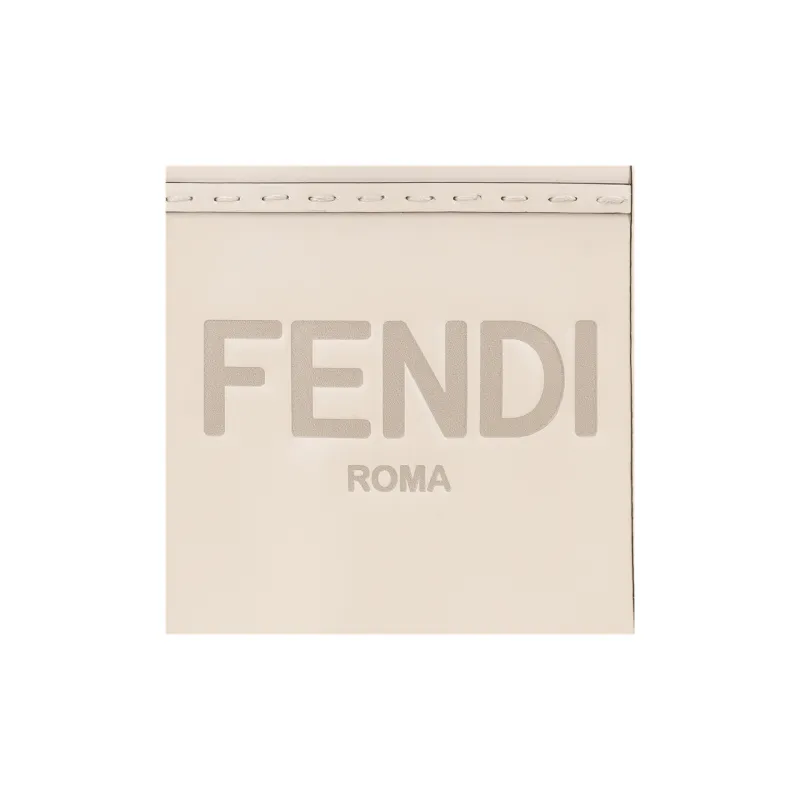 FENDI Sunshine Calfskin Tote Bag, Shopping Bag, Shoulder Bag, Crossbody Bag, Handbag Mini Women's White-5