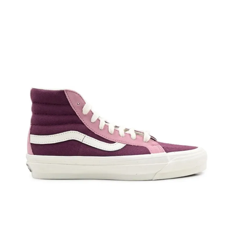 Vans SK8 Anti Slip Wear Resistant High Top Skateboard Shoes Unisex Pink Purple-1