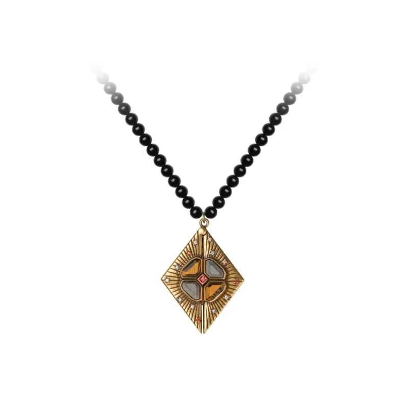 BABAMA Synthetic/Artificial Obsidian Jade Necklaces Unisex-0